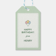 "Happy Birthday From" 名前ギフトタグ