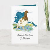 Happy Birthday From Alaska Willow Ptarmigan カード (正面)