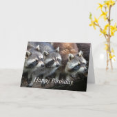 Happy Birthday from all us Animals カード (黄色い花)