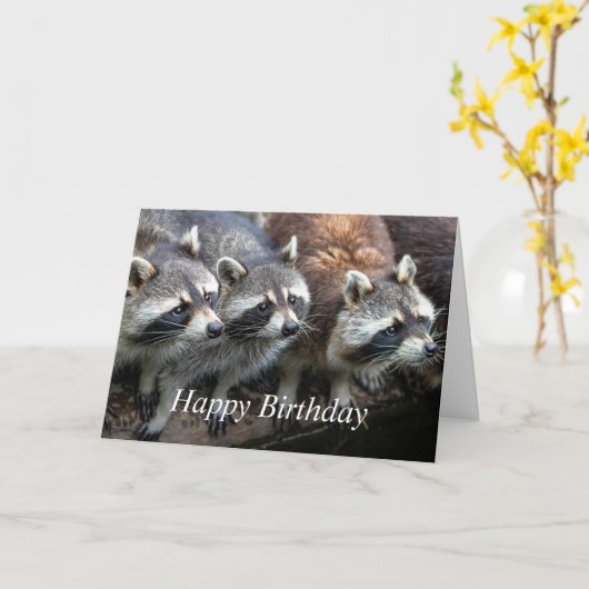 Happy Birthday from all us Animals カード (黄色い花)