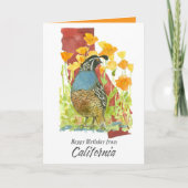Happy Birthday from California Quail Poppy Flowers カード (正面)