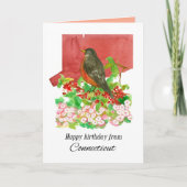 Happy Birthday From Connecticut State Watercolor カード (正面)