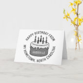 Happy Birthday From North Carolina カード (黄色い花)