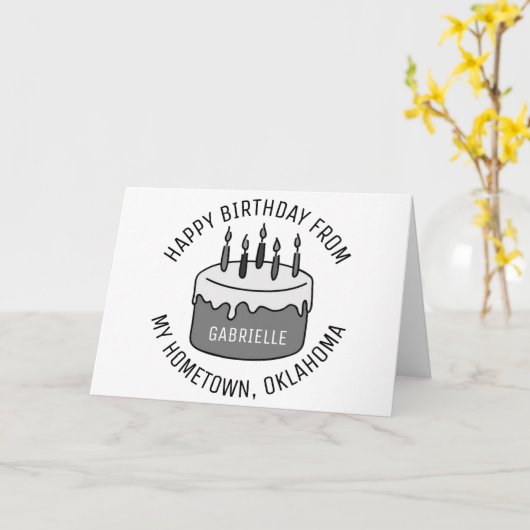 Happy Birthday From Oklahoma カード (黄色い花)