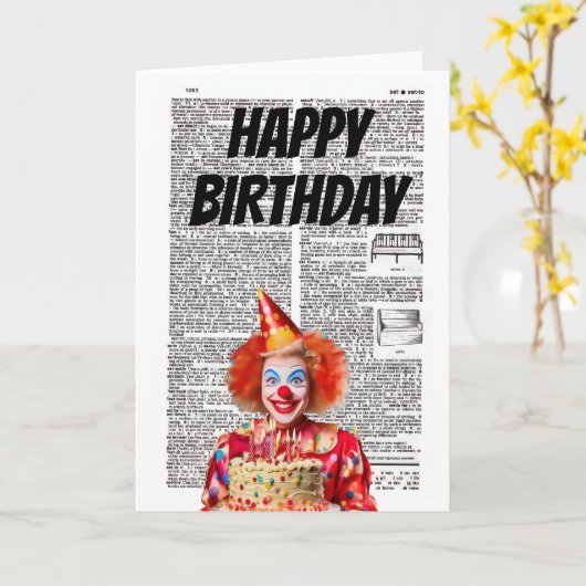 HAPPY BIRTHDAY from the Clown カード (黄色い花)