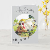 Happy Birthday from Your Furry Friend 2 Photos   カード (黄色い花)