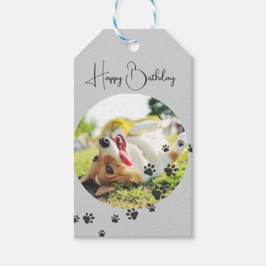 Happy Birthday from Your Furry Friend 2 Photos ギフトタグ (正面)