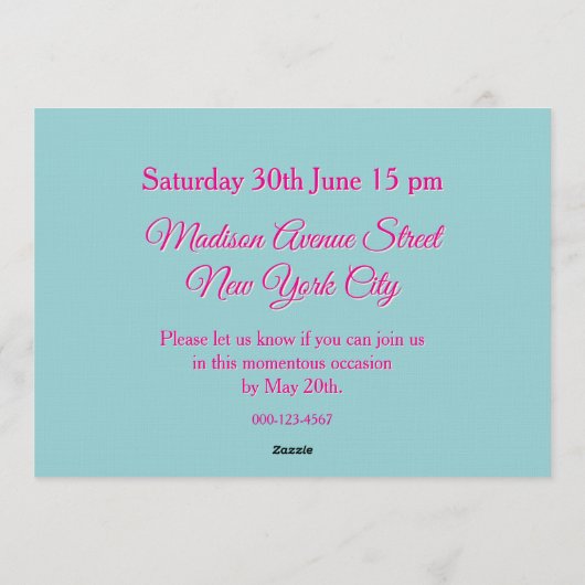 Happy Birthday Fun Invitation Card, Blue RSVP 招待状 (裏面)