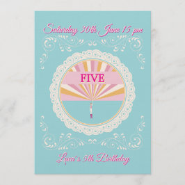 Happy Birthday Fun Invitation Card, Blue RSVP 招待状