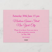 Happy Birthday Fun Invitation Card, Pink RSVP 招待状 (裏面)