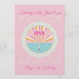 Happy Birthday Fun Invitation Card, Pink RSVP 招待状