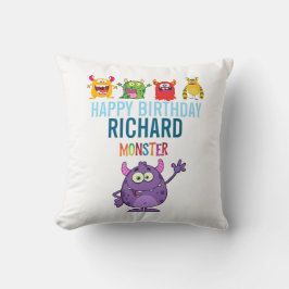 Happy Birthday FUN Monsters kids cute クッション