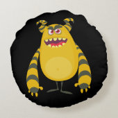 Happy Birthday FUN Monsters kids cute ラウンドクッション (裏面)