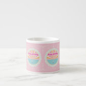 Happy Birthday Fun Mug, Cute Pink Rainbow エスプレッソカップ (正面)