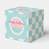 Happy Birthday Fun Party Box, Blue Checkered フェイバーボックス (裏面サイド)