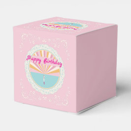 Happy Birthday Fun Party Box, Pink Rainbow フェイバーボックス