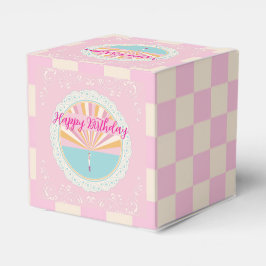 Happy Birthday Fun Party Box, Pink Rainbow フェイバーボックス