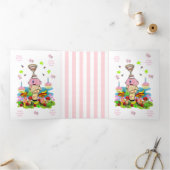 Happy Birthday FUN Pink Cakecupake Tri-Fold Card 三つ折りカード (内部)