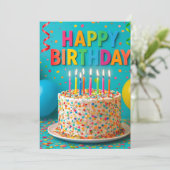 Happy Birthday Funfetti Card 招待状 (スタンド正面)