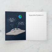 Happy Birthday Funny Alien Spaceship Occasion Gift カード (内部)