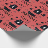 Happy Birthday Funny Black Cats Wrapping Paper ラッピングペーパー (角)