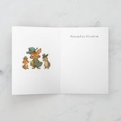 Happy Birthday Funny Cute Cartoon Animal Couriers  カード (内部)