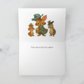 Happy Birthday Funny Cute Cartoon Animal Delivery  カード (内部)