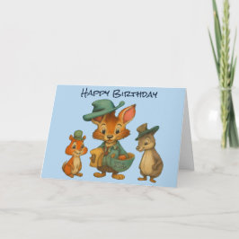 Happy Birthday Funny Cute Cartoon Animal Delivery  カード