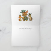 Happy Birthday Funny Cute Cartoon Animals Courier  カード (内部)