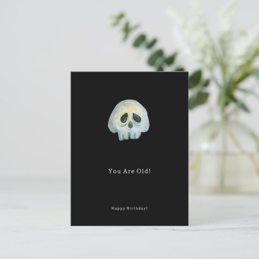 Happy Birthday Funny Skeleton Card ポストカード (スタンド正面)