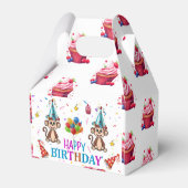 Happy Birthday Gable Favor Box Monkey Cupcake フェイバーボックス (裏面サイド)