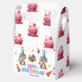 Happy Birthday Gable Favor Box Monkey Cupcake フェイバーボックス (オープン)