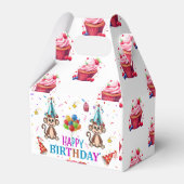 Happy Birthday Gable Favor Box Monkey Cupcake フェイバーボックス (正面サイド)