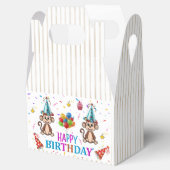 Happy Birthday Gable Favor Box Monkey Cupcake フェイバーボックス (オープン)