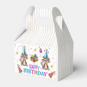 Happy Birthday Gable Favor Box Monkey Cupcake フェイバーボックス (正面サイド)