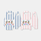 Happy Birthday Gable Favor Box Pink Stripe Monkeys フェイバーボックス (折り畳みなし)