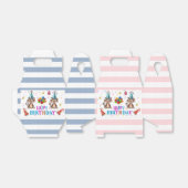 Happy Birthday Gable Favor Box Pink Stripe Monkeys フェイバーボックス (折り畳みなし)