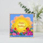 Happy Birthday Garden Card with Bright Sun, Flower カード (スタンド正面)