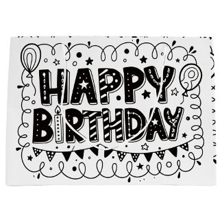 Happy Birthday Gift Bag ラージペーパーバッグ