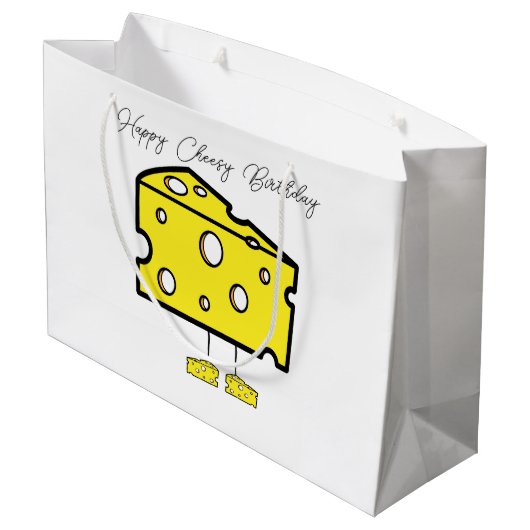 Happy Birthday Gift Bag Cheesy Birthday ラージペーパーバッグ (裏面アングル)