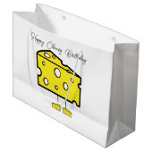 Happy Birthday Gift Bag Cheesy Birthday ラージペーパーバッグ (正面アングル)