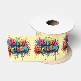 Happy Birthday Gift Bow サテンリボン