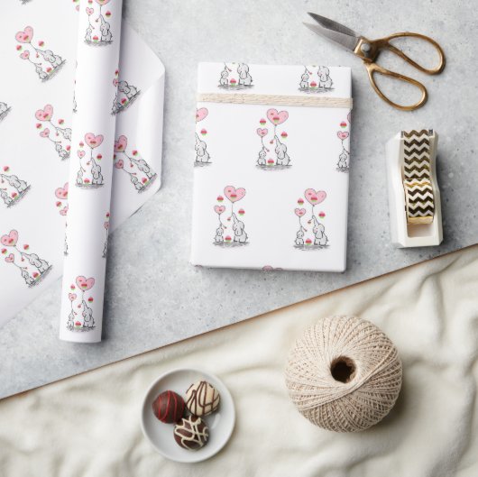 Happy Birthday Gift Wrapping Paper Elephant ラッピングペーパー (クラフト)