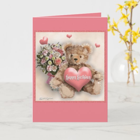 Happy Birthday - Girl カード (黄色い花)