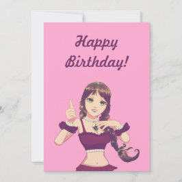 Happy Birthday Girl Pink Party Invitation  招待状