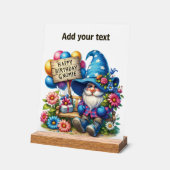 Happy Birthday Gnomie アクリルサイン (傾斜)