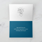 Happy Birthday God Bless You Hummingbird Flowers カード (内部)