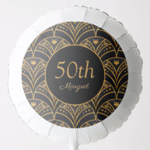 Happy Birthday Gold Black 50th Elegant Personalize