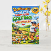 Happy birthday golfing brother and his boss カード (黄色い花)