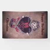 Happy Birthday Gothic Grunge Rag Doll Heart 横断幕 (横)